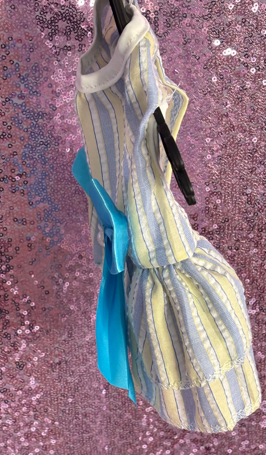 Multi Color Blue Bow Puppy Dress (XS)